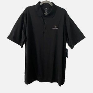 Ultra Club Guinness Cool and Dry Black Short Sleeve Polo Golf Shirt Size XL New